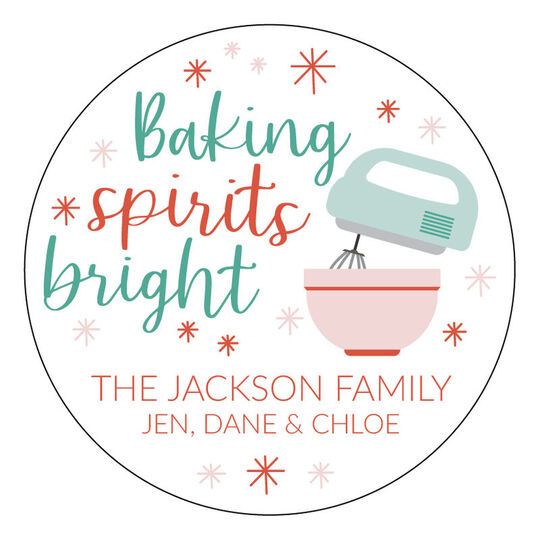 Baking Spirits Bright Round Gift Stickers